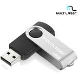 Pendrive Multilaser Twist Pd591 128gb 2.0 Preto E Prateado