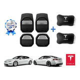 Tapetes Carbon 3d + Par Cojines Tesla Model S 2017 A 2022