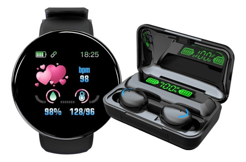  Smartwatch Reloj D18 Combo + Auriculares Inalámbricos F9