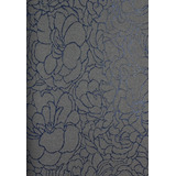 Papel Tapiz Azul Fuerte Con Flores En Relieve