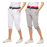 Kit 02 Bermudas De Moletom Feminino Skinny Saruel Casual B1