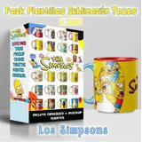 Kit Plantillas Sublimación Tazas - Los Simpsons / 40 S