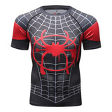 Playera Compresión Gym Miles Morales Manga Corta