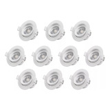 Pack X10 Foco Led Embutido Redondo Aro Móvil 6,5w - Lemulux