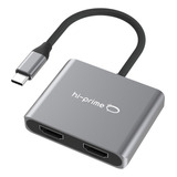 Adaptador Usb C Para Hdmi - Dois Monitores - 4k - Duplo 60hz