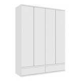 Guarda-roupa Solteiro Stillus 4 Portas 5 Gavetas Neve - Tcil Cor Branco