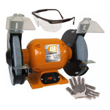 Amoladora Banco Lusqtoff Ab-550w 3/4hp 200mm + Kit Seguridad