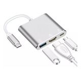 Adaptador Hub 4k Usb C Usb 3.0 Hdmi Pc Mac 3 En 1