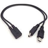 Cable Haokiang Usb 2.0 Mini Hembra A Dos Macho, 1 Pie