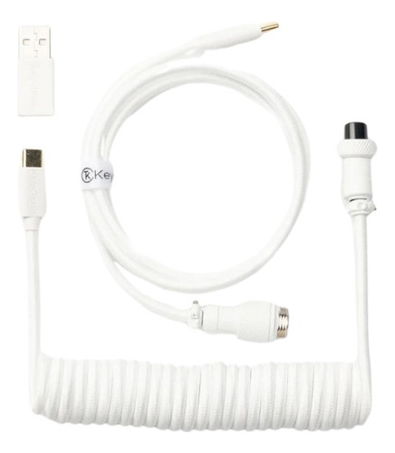 Cable Keychron Coiled Aviator Usb Premium En Espiral White