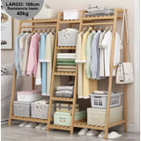 Rack Básico De Madera Tipo Perchero Organiza Tu Habitación