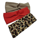 Vincha Turbante Animal Print Lycra Morley Spandex Coral Nude