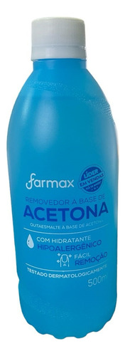 Removedor A Base Acetona Farmax C/ Hidratante 500ml - 3 Unid