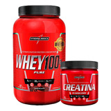 Whey 100% Pure 907g (pt) + Creatina 300g - Integral Médica Sabor Chocolate