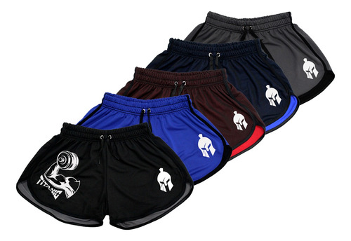 Kit 5 Shorts Muay Thai Boxe Kickboxing Dryfit Titanio 