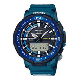 Reloj Pro-trek Prt-b70-2dr Resina Hombre 100% Original Color De La Correa Azul Color Del Fondo Negro