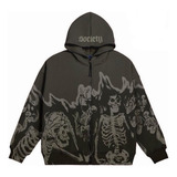 Sudadera Gótica Con Estampado De Calaveras Quemadas