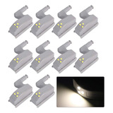 10 Pcs Luz Led Sensor Lampara Bisagra Gabinete Closet Estant