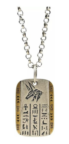 Collar Dije De Runas Egipcias Ojo De Horus Y Anubis Vintage