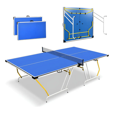 SereneLife Mesa de Ping Pong Tamaño completo Plegable, Portátil, Incluye Red, Pinzas y Postes, Diseño Ahorrador de Espacio | Meses sin interés