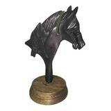 Cavalo Em Bronze Oxidado Estatueta Decoração Haras Arte Bela