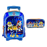 Mochila Con Ruedas Y Lapicera Paw Patrol Primaria Ruz