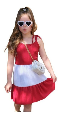 Vestido Infantil Menina Três Marias Canelado Verão Mini Diva