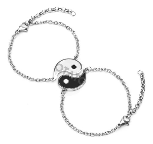 Pulsera De Parejas Para Compartir Yin Yang Acero Quirúrgico