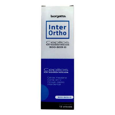 Cepillos Ortodónticos Borgatta Inter Ortho Cerdas Medias Para Brackets 12 Unidades | Envío gratis