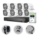 Kit Seguridad Dvr 16ch Hikvision + 8 Camara 2mp Colorvu +1tb