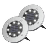 Kit 10 Luminárias Solar Spot Jardim 8 Leds Espeto Grama