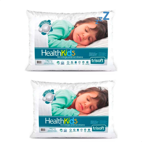 2 Travesseiros Infantil Antialérgico Impermeável Antimofo