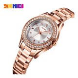 Relojes De Cuarzo Impermeables Skmei Para Mujer Con Diamante Color De La Correa Rosé Gold