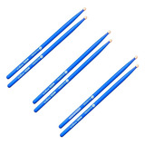 Baquetas Hund Blue Fire American Hickory Azul 5b 3 Piezas