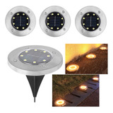 4 Piezas,lampara Solar Luz Led Exterior De Jardin 8 Led