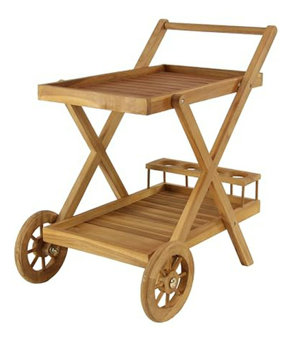 Carrito Bar Teak 2 Estantes Inc./ext.