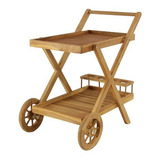 Carrito Bar Teak 2 Estantes Inc./ext.