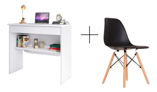 Conj Escrivarinha Industrial Home Office C/ Cadeira Eames