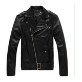 Chaqueta De Cuero Para Hombre Slim Fit Biker Punk