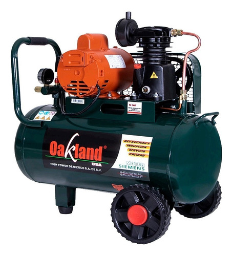 Compresor De Aire Eléctrico Oakland Com-3450 Monofásico 50l 3/4hp 110v 60hz Verde