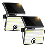 2 Pack Luces Solares, 3000 Lumens Sensor Movimiento