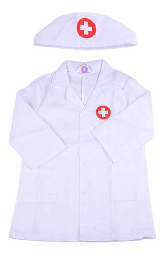 Disfraz Bata Laboratorio Manga Larga Niños Médico Enfermera 