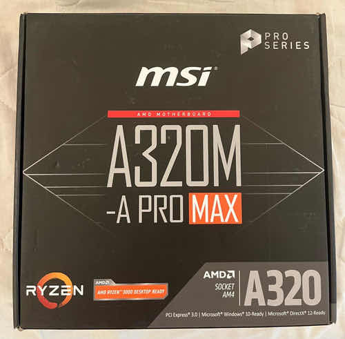 Placa Mae Msi A320m-a Pro Max Amd Am4 Ddr4 Ryzen Matx 