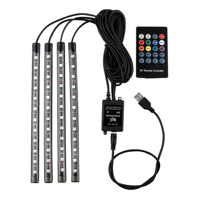 Tira De Luces Led Para Coche, Paquete De 4, 36 Led Dc, 12 V,