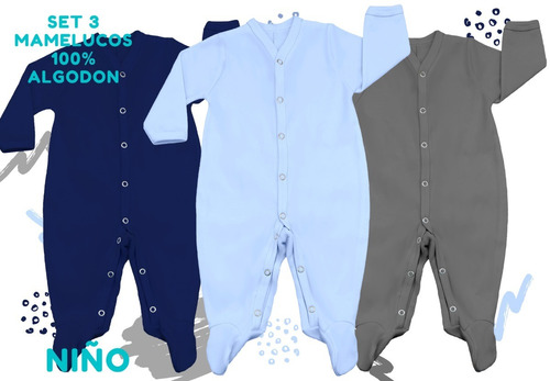 Set Mamelucos Niño- Niña- Bebe 100% Algodón Neek