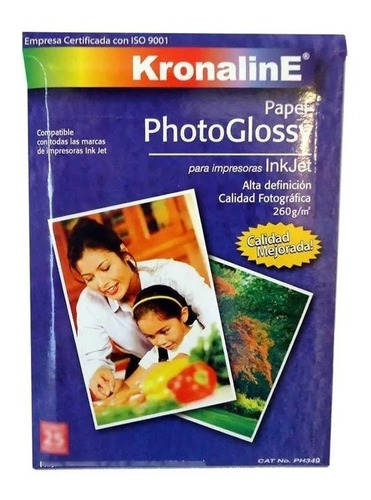 Papel Fotográfico Brillante 25 Pack 4x6 Kronaline Ph349 Foto Color Blanco