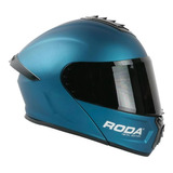 Casco Roda Pilot Celeste Metal Mica Humo Regalo Mica Trans P