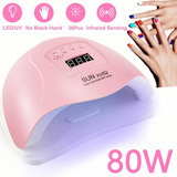 Mini Secador De Gel Unhas Cabine Forno Led Uv 80w 36 Leds