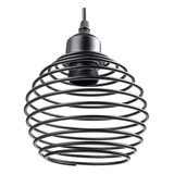 Lámpara Colgante Moderna Estilo Resorte Design Negra - E27