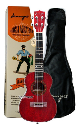 Ukulele Concierto Danny Ukes De Caoba Premium Con Funda